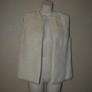 Sz XS Hotel Particulier Winter White Mink Front Sweater Back Vest